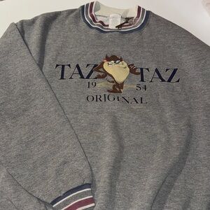 Vintage‎ 90s Looney Tunes Gray Taz Crewneck Sweater